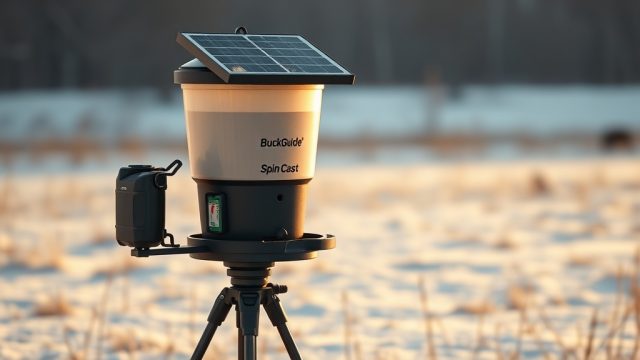 Winter Performance of Solar Panels on BuckGuide 300lb Spin-Cast Feeder