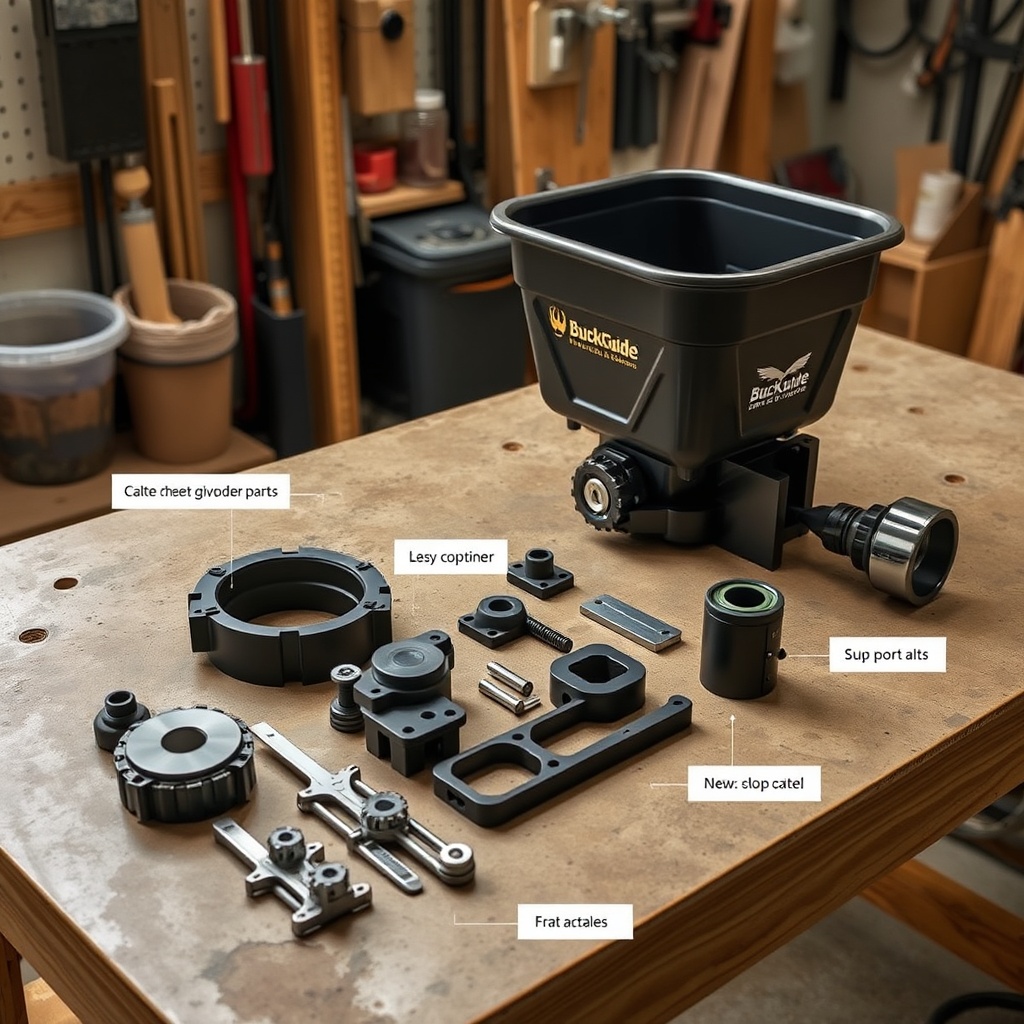 <clean photorealistic photo/illustration showing the conversion kit parts laid out on a wo