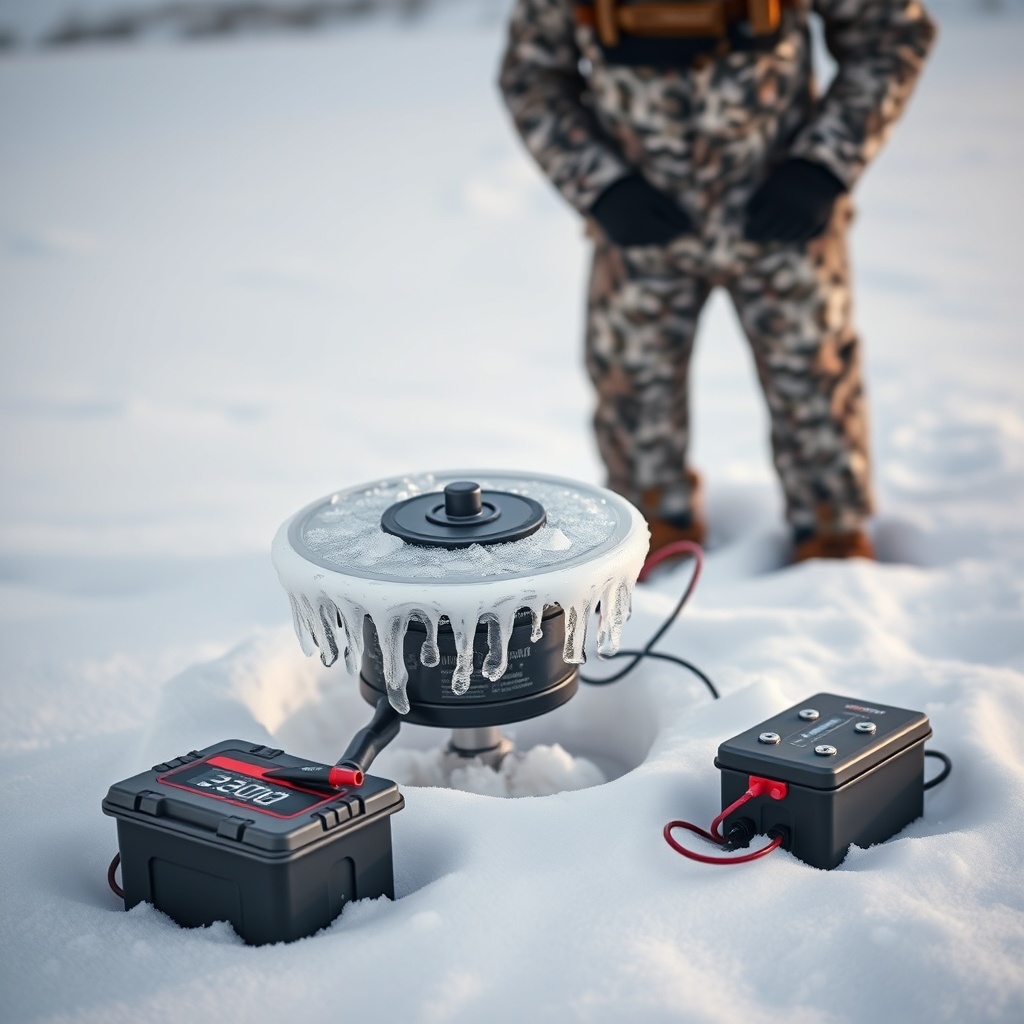 <clean photorealistic photo/illustration showing a BuckGuide 300lb Spin-Cast Feeder with a