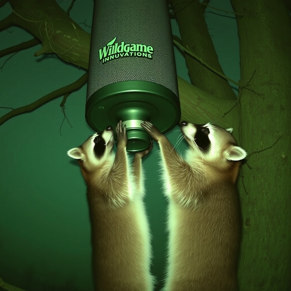 A raccoon standing on its hind legs