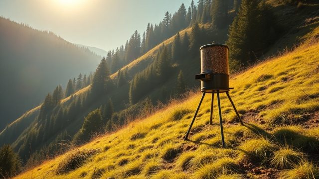 Mounting BuckGuide 300lb Spin-Cast Feeder on Steep Terrain